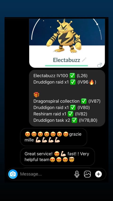 Instagram message about IV100 and raid bundle