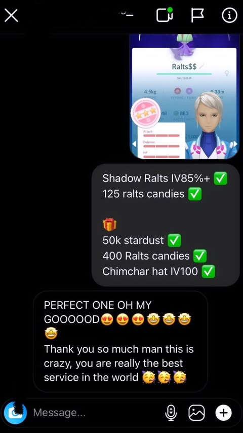 Instagram message about Shadow and resources order